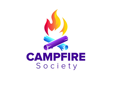 Campfire Society logo branding campfire campfirelogo colorful dribbble flat illustration logo minimal minimalism minimalist