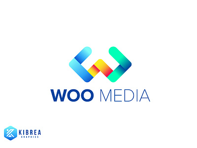 Woo Media logo colorful dribbble logo logomark logotype media logo media player modrn