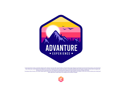 Advanture experience badge logo advanture logo illustration label design logo logo design mountain logo mountains patch design round sticker