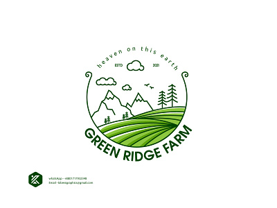 Green Ridge Farm monoline logo colorful logo design dribbble farm logo farming logo illustration logo logo design minimal minimalist monogram logo monoline