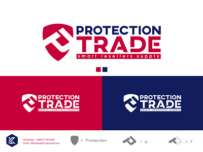 Protection Trade Company logo colorful logo company logo design dribbble illustration logo logo design minimal minimalist modern logo protection trade