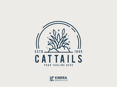 Cattails above the rocks branding cattail colorful logo design dribbble illustration line art logo minimalist modern logo monoline logo rocks vector