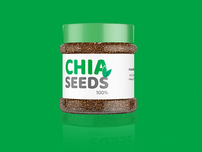 Chia seeds 100% Product Label Design. branding graphic design