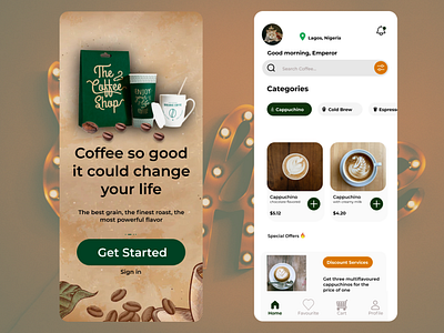 A coffee shop mobile app