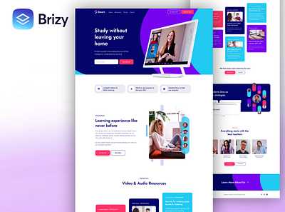 Brizy Cloud - Smart Learning branding brizy brizy cloud design graphic design page builder themes ui ux web design website template website theme
