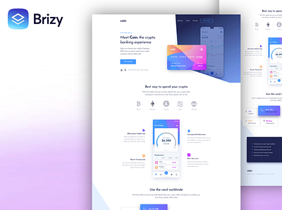 Brizy Coin branding brizy brizy cloud design graphic design page builder ui web design website builder website theme