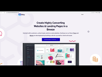 Brizy Cloud Website Builder - Landing Page animation branding brizy brizy cloud design graphic design landing page page builder ui web design website builder website template