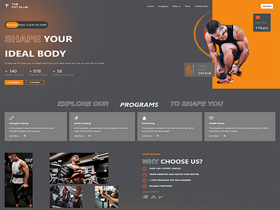 Landing Page for Fitness Enthusiast app branding design graphic design illustration logo mobile ui ux vector