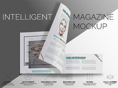 Intelligent Magazine Mockup autofit brochure brochure mockup catalog intelligent layout magazine magazine mockup mock up mockup print