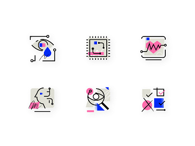 AI Trends Report Icons artificial intelligence icons outline texure tooploox