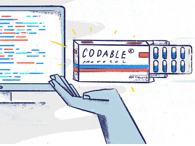 Codable – a pill for code efficiency illustration blog codable coding cure developers illustration pill programming tooploox