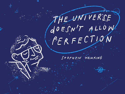 The Universe hawking illustration portrait stephen tribute