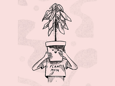 Plant Mom character girl illustration plant wrocław