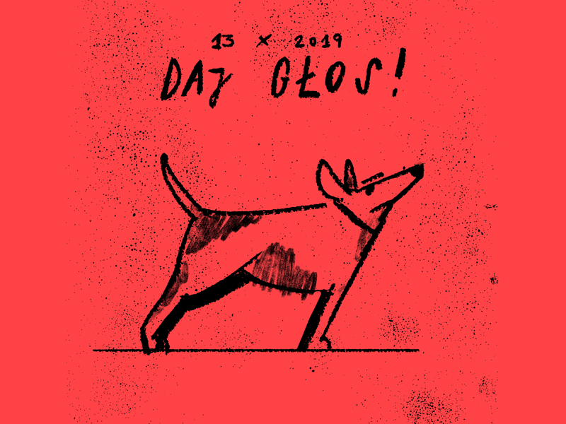 Daj Glos / Vote! campaign dog doggie dogs gif illustration loop photoshop politics voting