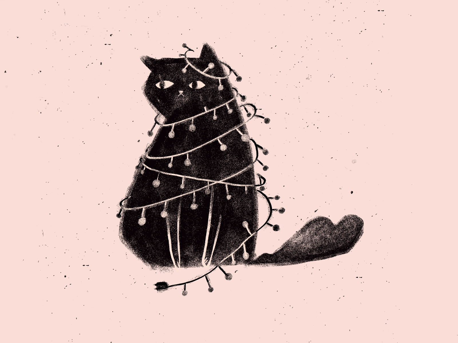 Xmas Sadness cat gif illustration loop photoshop texture