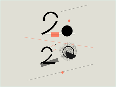 *2020* 2020 geometric lettering logo minimalistic new year typography