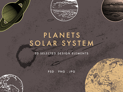 PLANETS SOLAR SYSTEM branding graphic design icon icons illustration logo poster saturn vector