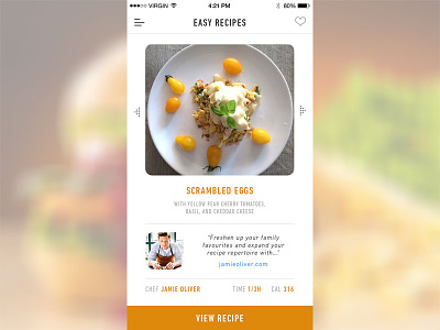 Recipe Application app chef clean cook delicious food food app ios minimal mobile app recipe restaurant