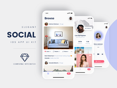 Social iOS App UI kit