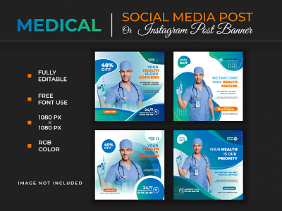 MEDICAL SOCIAL MEDIA POST OR INSTAGRAM POST BANNER design graphic design instagram bundle medical medical instagram medical instagram bundle social media vector web template