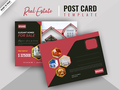 CORPORATE MODERN REAL ESTATE POSTCARD TEMPLATE