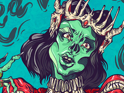 The Red Dead Queen character dead drawing horror illustrator ink photoshop poster queen texture vector zombie
