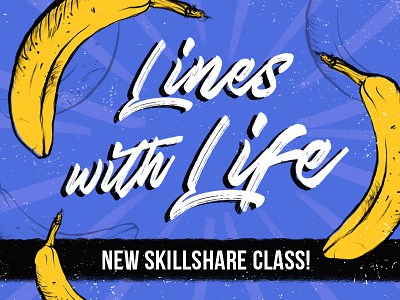 Lines with Life banana class drawing ink learn photoshop skillshare tutorial vector