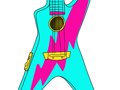 80s Flying V ukulele design design graphic design illustration modeling