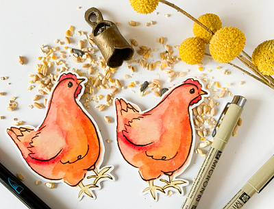 Chicken Sticker Design branding design digital art graphic design illustration print design sticker design