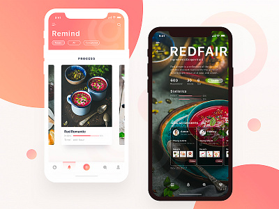 Food Community03 app card desserts food iphonex orange round ue ui ux youth