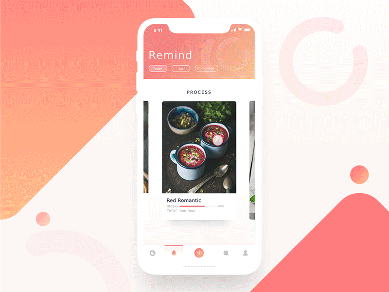 Food Community app color food iphonex orange ue ui