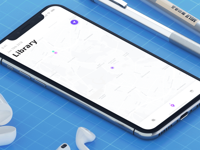Library Positioning app blue book ihonex ios11 library positioning store ui ux