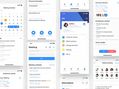 Meeting App app blue ios11 iphonex meeting ue ui ux