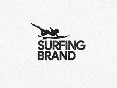 Surfing Brand Logo beach girl logo ocean silhouette surfing surfing logo texture vintage water sport woman