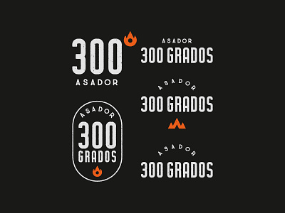 300 Grados logo study badge barbecue branding design logo restaurant