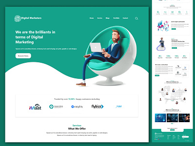 Digital Marketing Website Landing Page branding digital marketing landing page interaction design landing apge marketing ui website ui