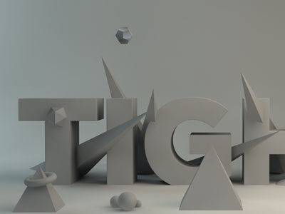 Tight 3d typography