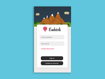 Embark Login Screen