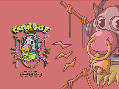 CowBoy Mascot Logo Illustration