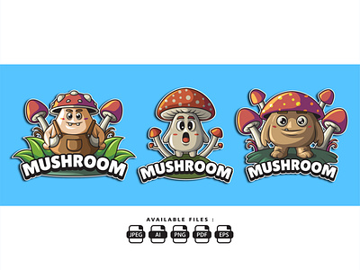 Mushroom Mascot Logo Illustration