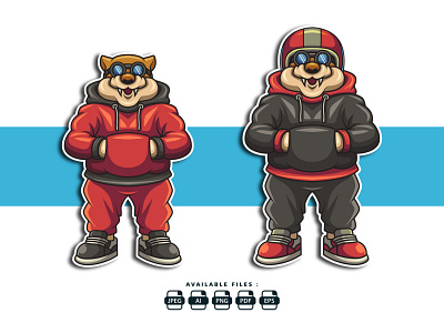 Hypebeast Dog Mascot Illustration