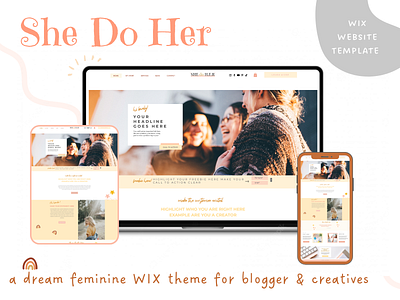 She Do Her Dreamy WIX Website Template branding feminine website modern chic website website template website theme wix website