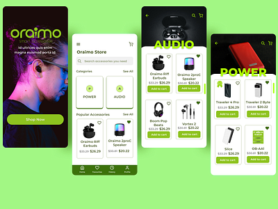Smart Accessories Mobile App phone accessories smart accessories ui web design