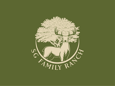 SG RANCH animal brand company deer family farm logo nature wildlife