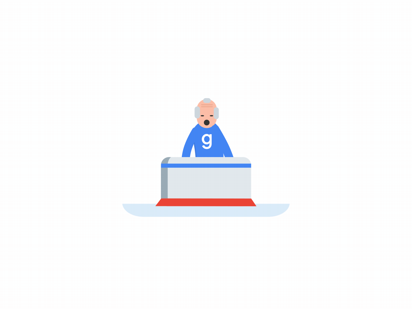 Google Ice Hockey Fan Sleeping animation character fan flat google ice hockey illustration logo logotype motion people sleeping transitions