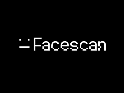 Facescan logo bitmap branding and identity branding concept emoi face facial recognition logodesign logotype pixel