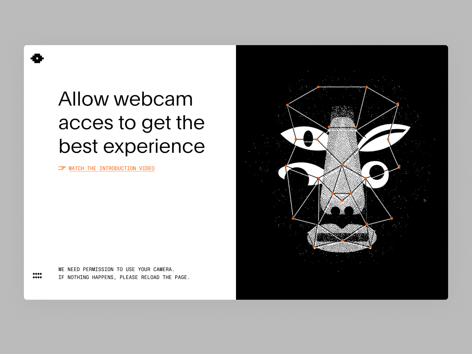 Facescan - Accessing your webcam artwork biometric branding and identity face facial recognition illustration illustration art illustrations pixels platform ui webcam