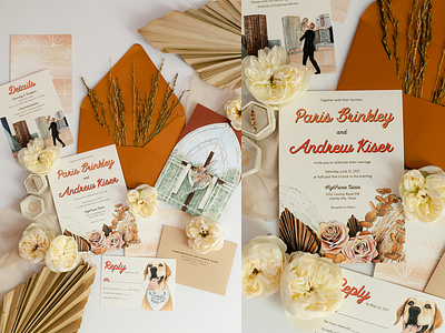 Retro/Boho Wedding Invitation