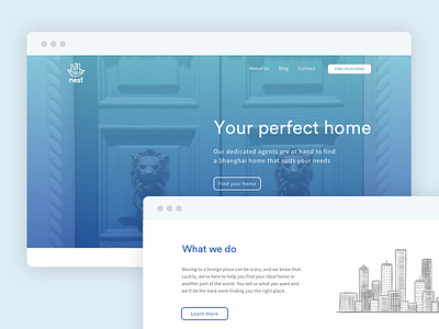 WIP landing page blue clean landing page ui design web design web page