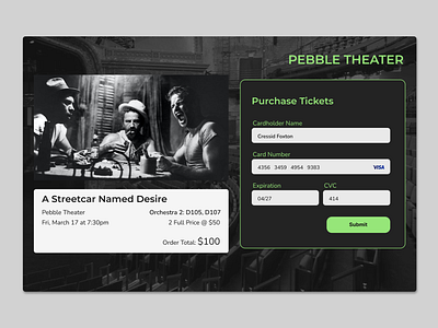 Daily UI #002 - Checkout - Pebble Theater